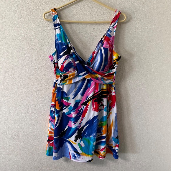 Suddenly Slim by Catalina Other - Suddenly Slim by Catalina Women Multicolor Modest Vacation Swim Dress XL 16-18